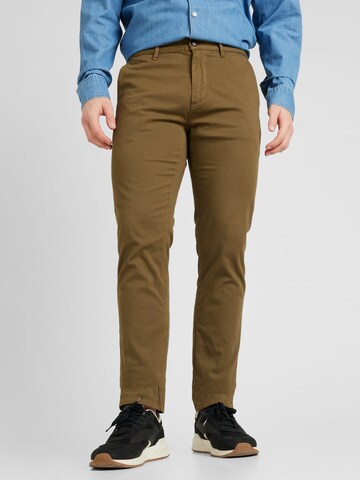 BOSS Orange Slimfit Chino in Groen: voorkant