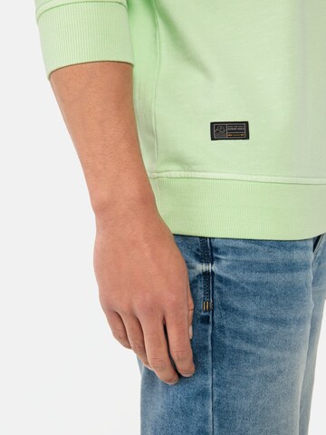CAMEL ACTIVE Rundhals Sweatshirt aus reiner Baumwolle in Grün