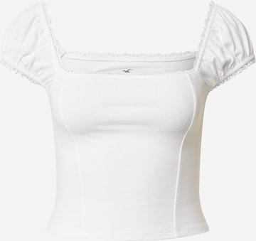 HOLLISTER Μπλούζα σε λευκό: μπροστά