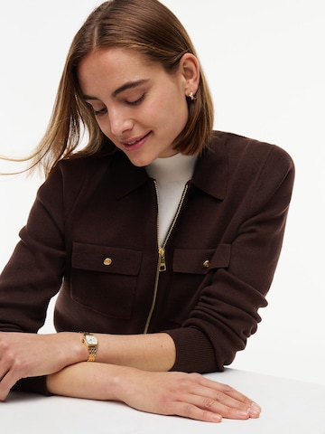 TOMMY HILFIGER Strickjacke in Braun