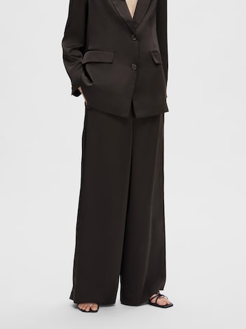 Wide Leg Pantalon 'Tasja' SELECTED en noir