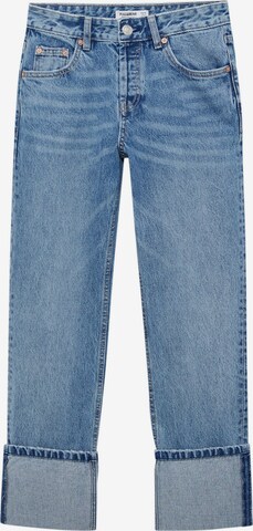 Skinny Jeans de la Pull&Bear pe albastru: față