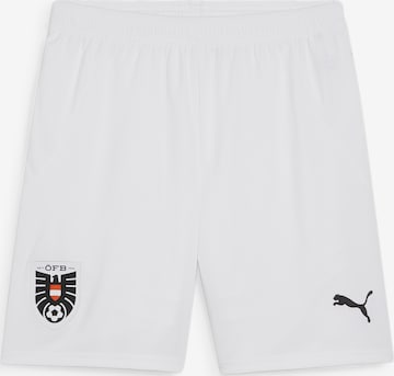 PUMA Regular Workout Pants 'Österreich Replica' in White: front
