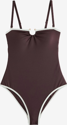 Mint Velvet Корректирующий купальник в Коричневый: спереди