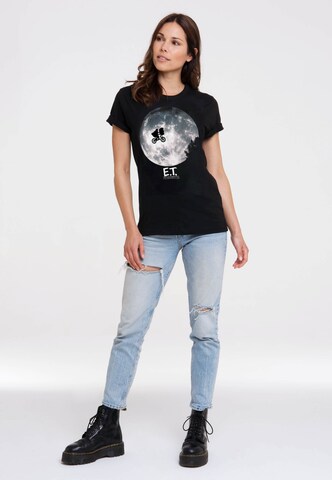 LOGOSHIRT T-Shirt 'E.T. - Mond' in Schwarz