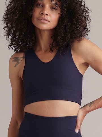 Skinny Leggings 'Cropped & Ribbed' Hey Honey en bleu