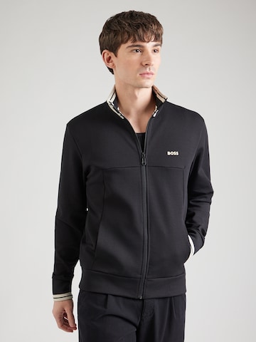 Giacca di felpa 'Zone' di BOSS in nero: frontale