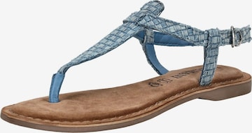 Tongs LAZAMANI en bleu : devant