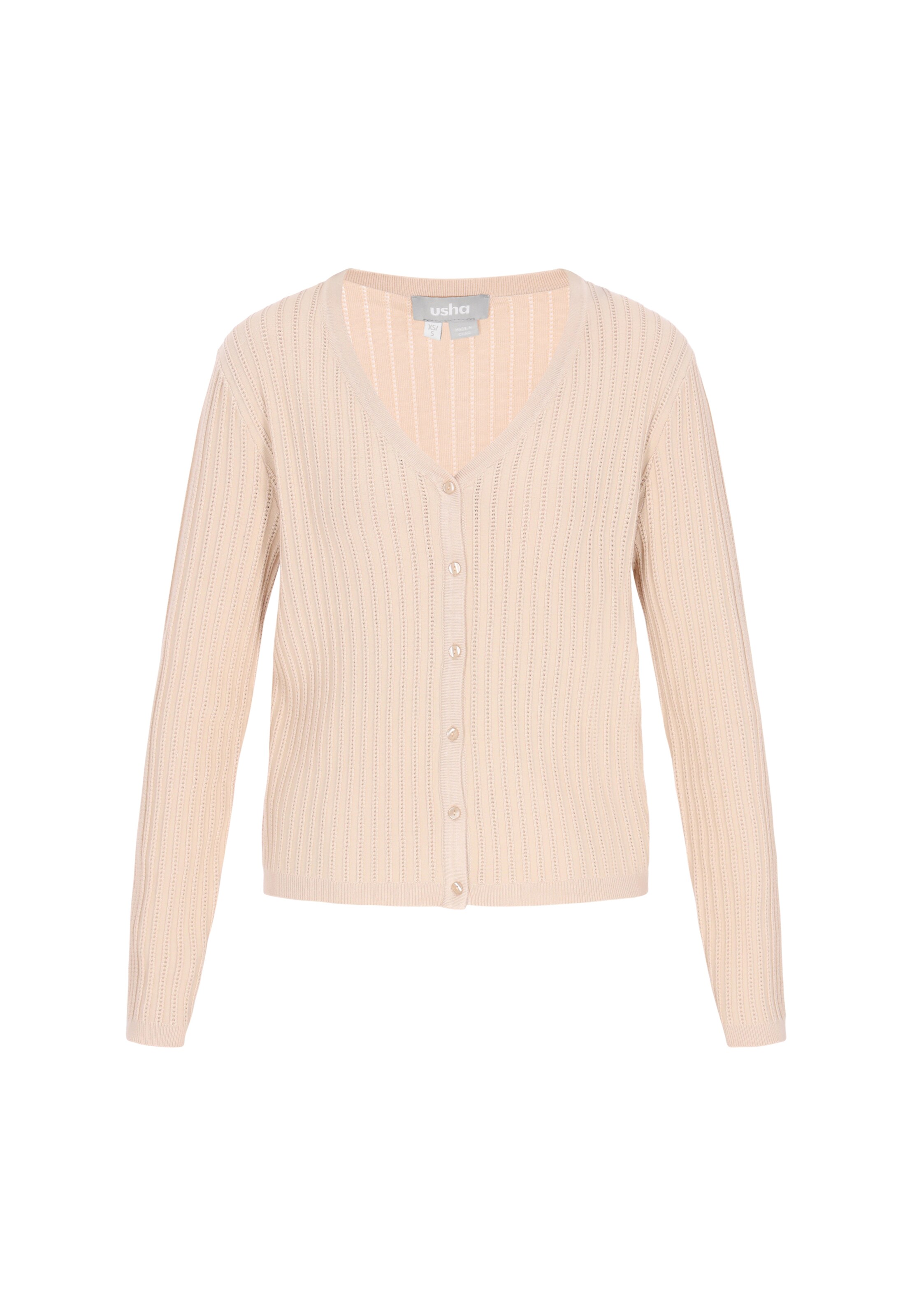 Usha Knit Cardigan in Beige: front