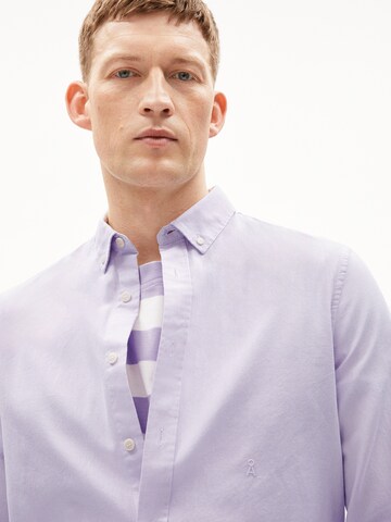 ARMEDANGELS Regular fit Button Up Shirt 'Quasa' in Purple
