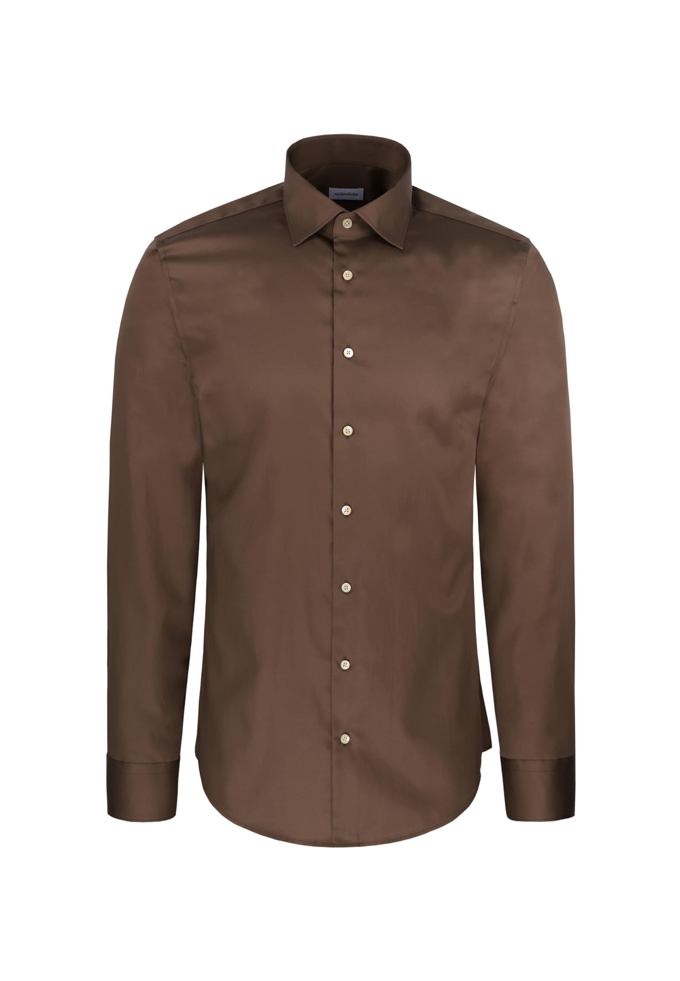 SEIDENSTICKER Slim Fit Hemd 'Smart Classics' in Braun: Vorderseite