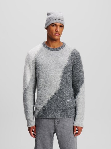 Karl Lagerfeld - Jersey ' Intarsia' en gris: frente