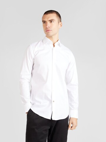 Coupe regular Chemise 'Hank' BOSS en blanc : devant