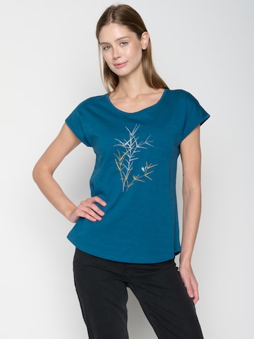 GREENBOMB Shirt 'Nature Bird Reed ' in Blauw