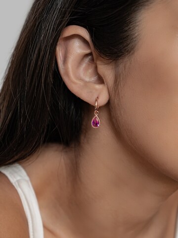 Hey Happiness - Pendientes 'July Birthstone' en oro: frente