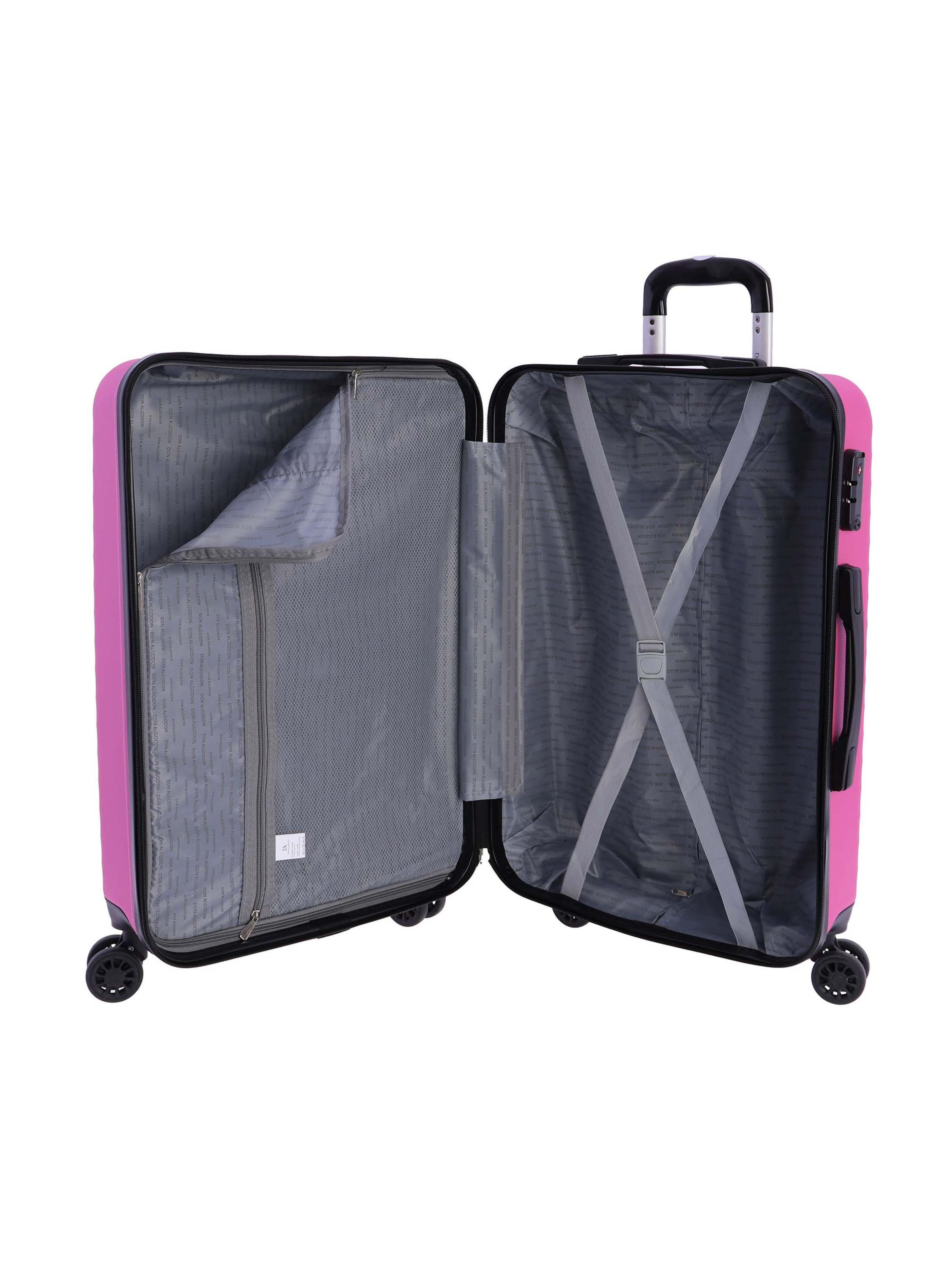 Don Algodon - Carrito 'DON ALGODON Maleta Mediana 23 kg | Maleta de Viaje Rígida con 4 Ruedas Dobles 360º, Candado TSA y Asa Telescópica | Equipaje Resistente al Agua para Viajes en Avión' en rosa