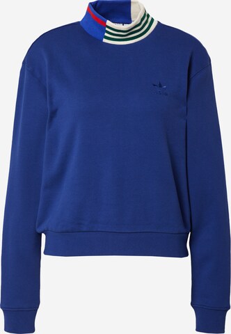 ADIDAS ORIGINALS Sweatshirt 'Ribbed Collar' in Blauw: voorkant