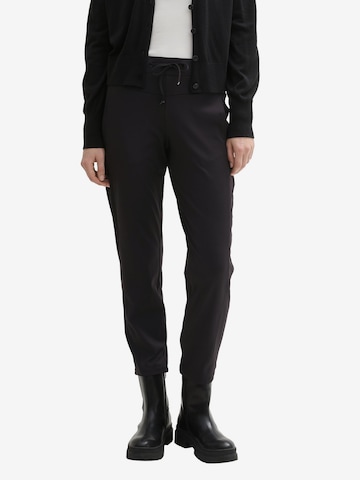 TOM TAILOR Loosefit Housut värissä musta: etupuoli