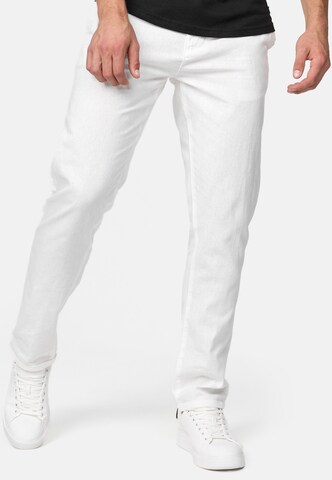 INDICODE JEANS Regular Trousers 'Haverfiel' in White