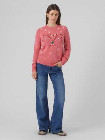 VERO MODA Sweter 'Candy Heart' w kolorze różowy