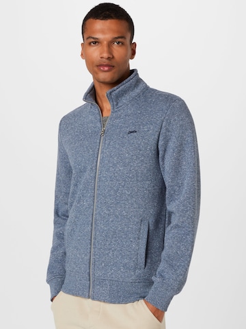 Veste de survêtement Superdry en bleu : devant