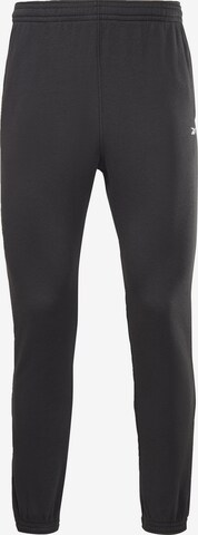 Reebok Tapered Workout Pants in Black: front