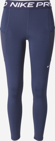 NIKE Skinny Sportbroek in Blauw: voorkant