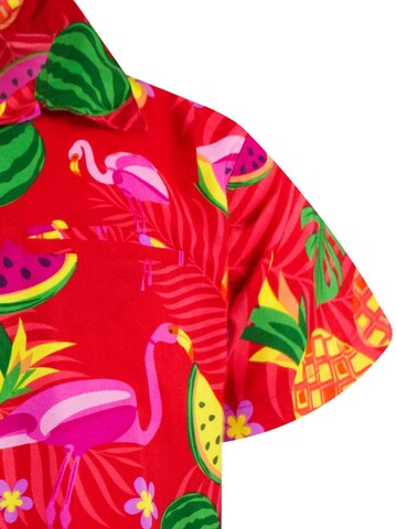 King Kameha Shirt 'Flamingo Melon' in Rot