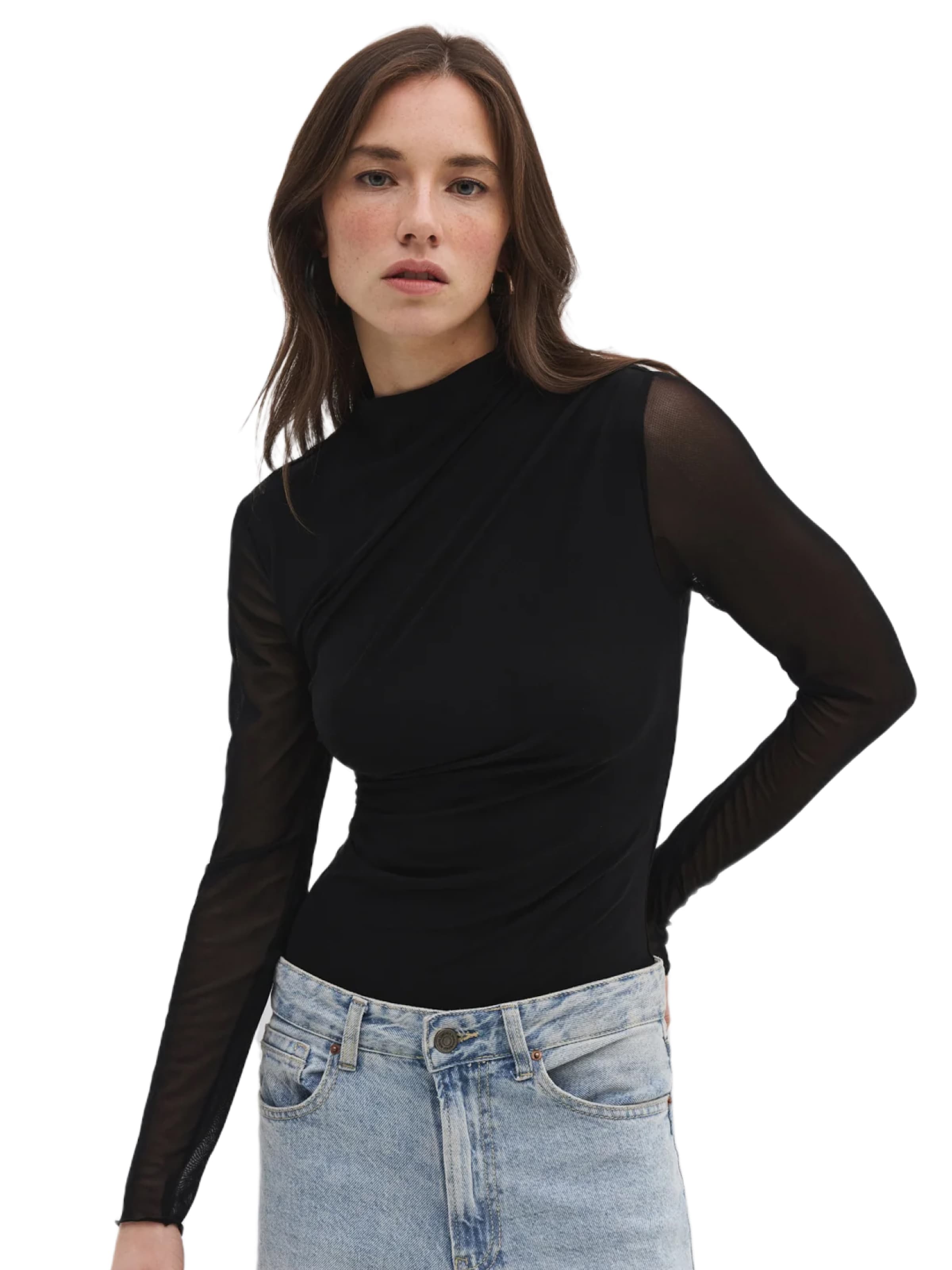 No Matter What Blouse body in Zwart: voorkant