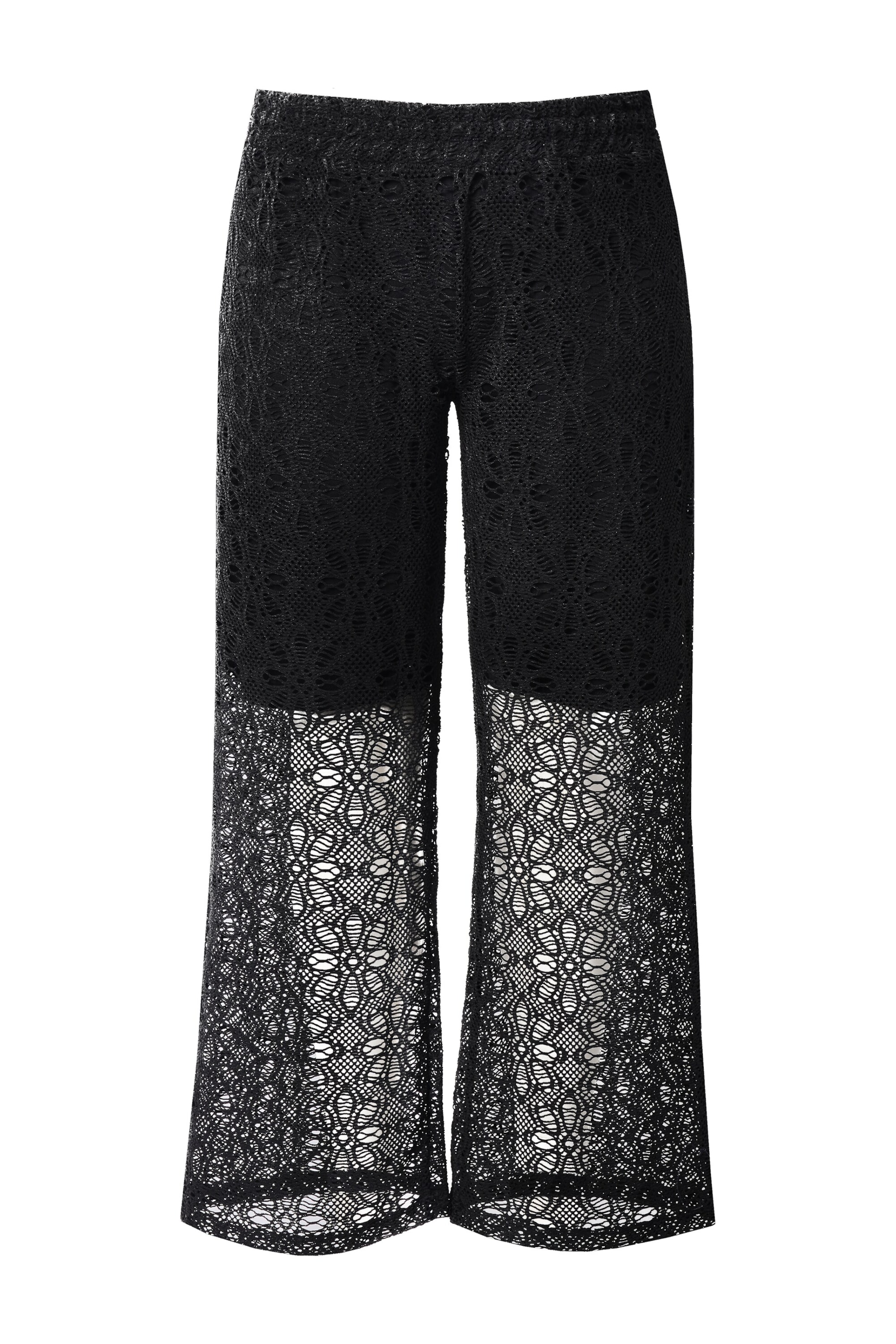 MIAMODA Wide leg Broek in Zwart: voorkant