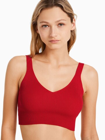 Bershka Knitted top in Red