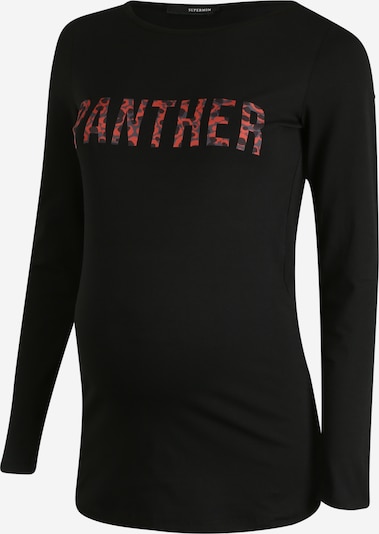 Supermom T-shirt 'ls Panther' en bleu nuit / rouge / noir, Vue avec produit