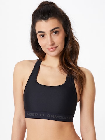 UNDER ARMOUR Bustier Športni nederček | črna barva: sprednja stran