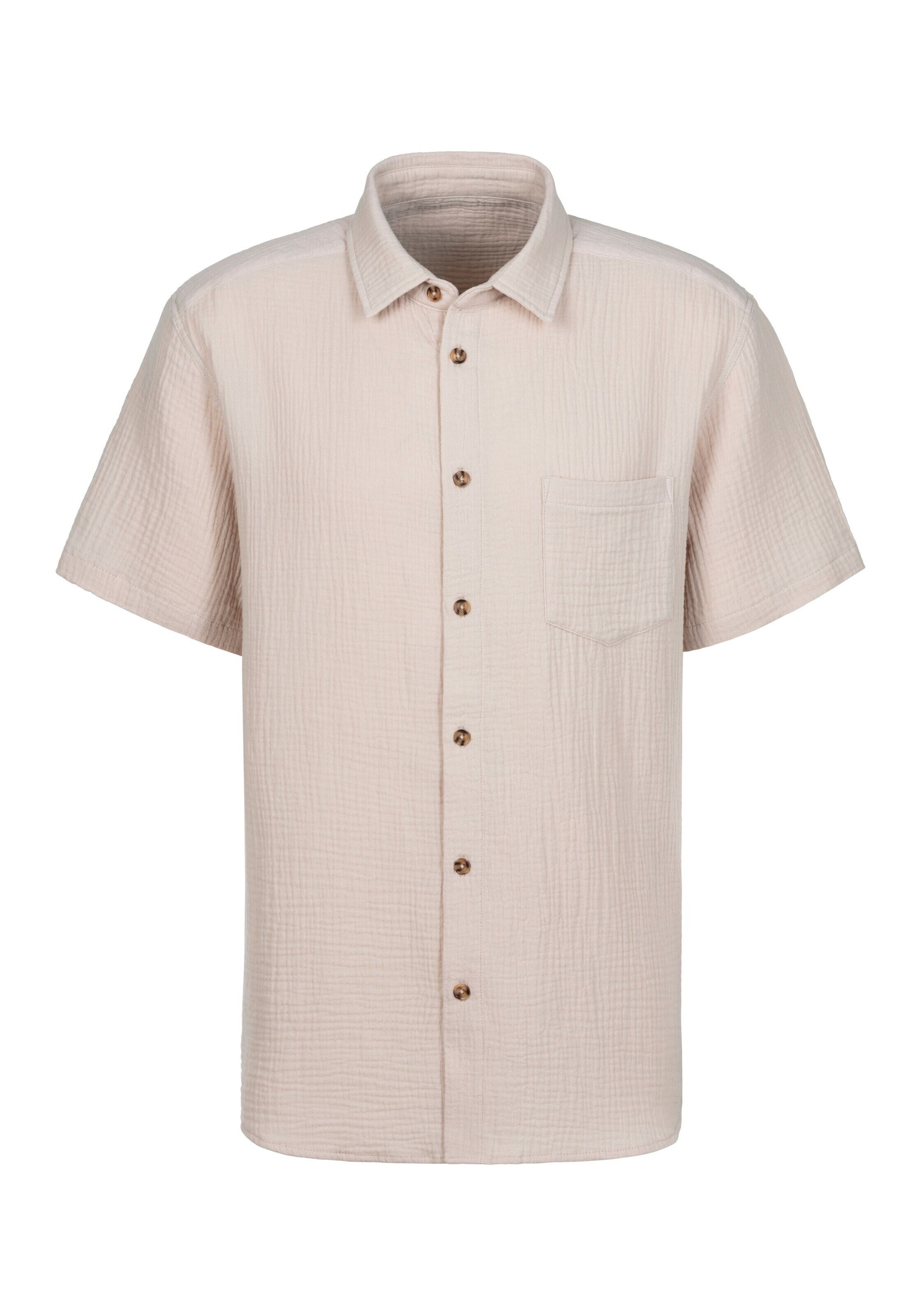 BEACH TIME Regular fit Button Up Shirt in Beige: front