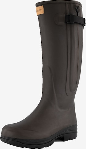 Travelin Rubber Boots in Brown: front