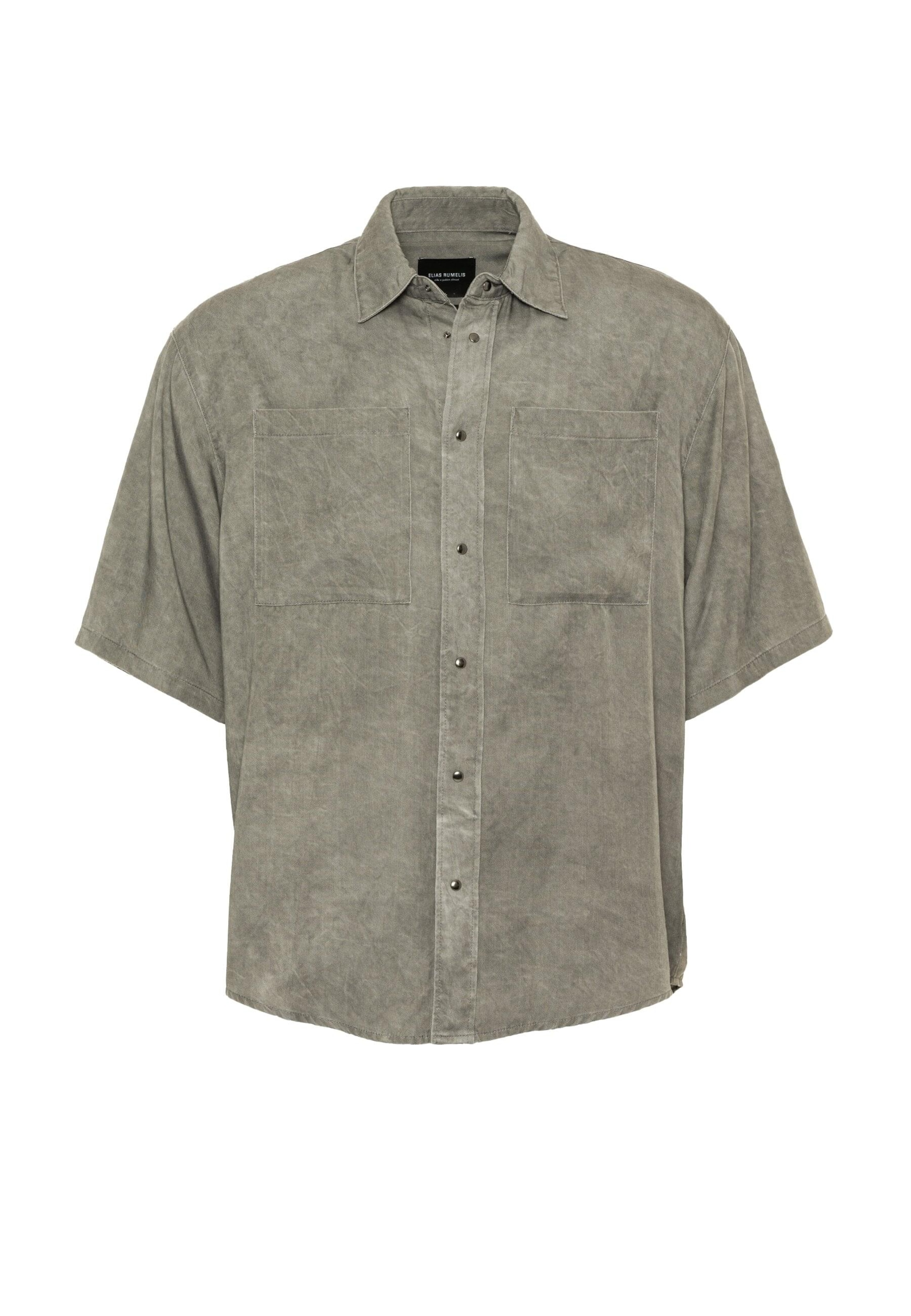 Elias Rumelis Comfort fit Overhemd 'Rome' in Grijs: voorkant