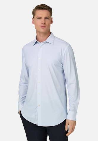 Coupe slim Chemise 'B Tech' Boggi Milano en bleu : devant