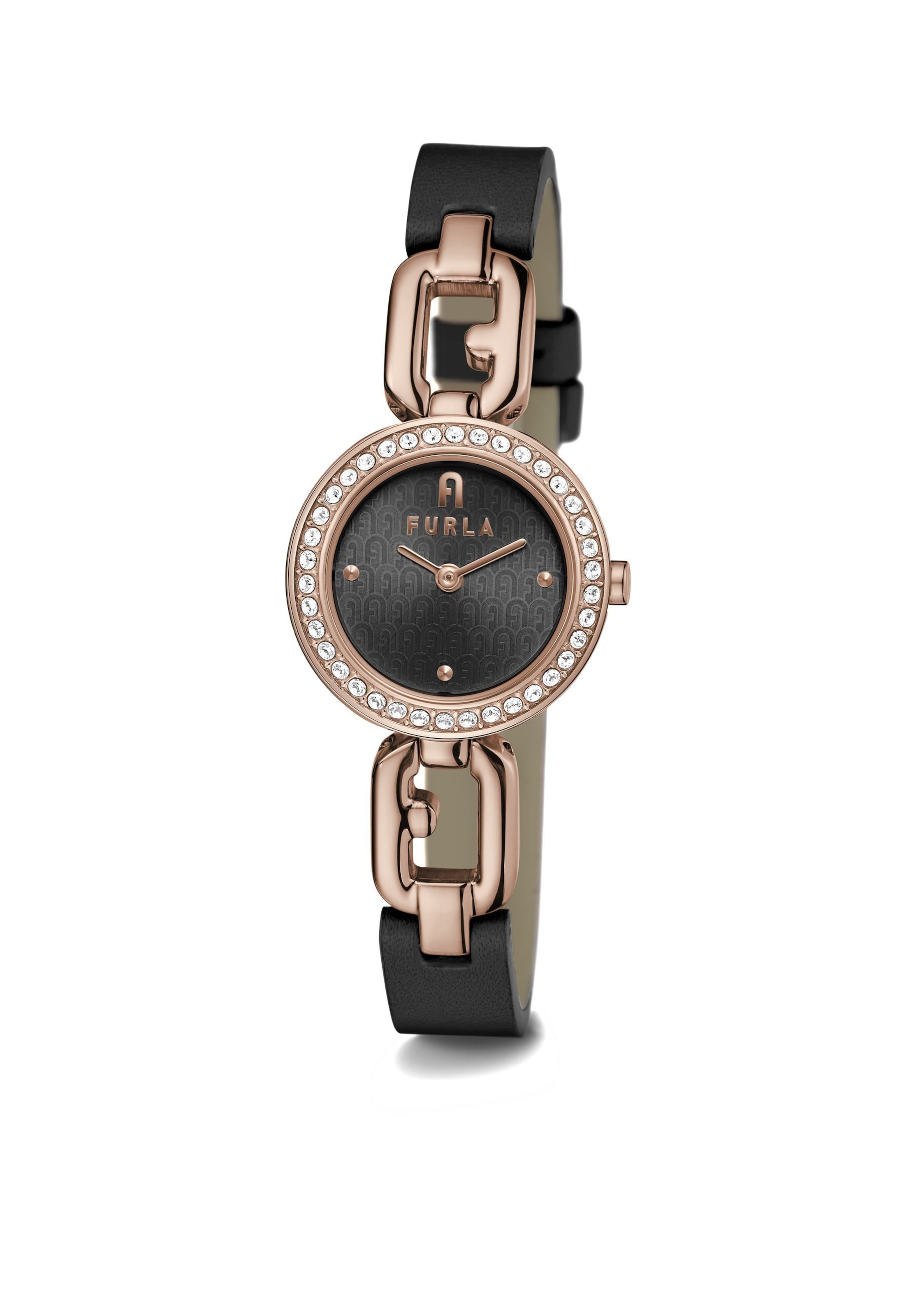 FURLA Analoguhr 'Arco Chain' in Schwarz