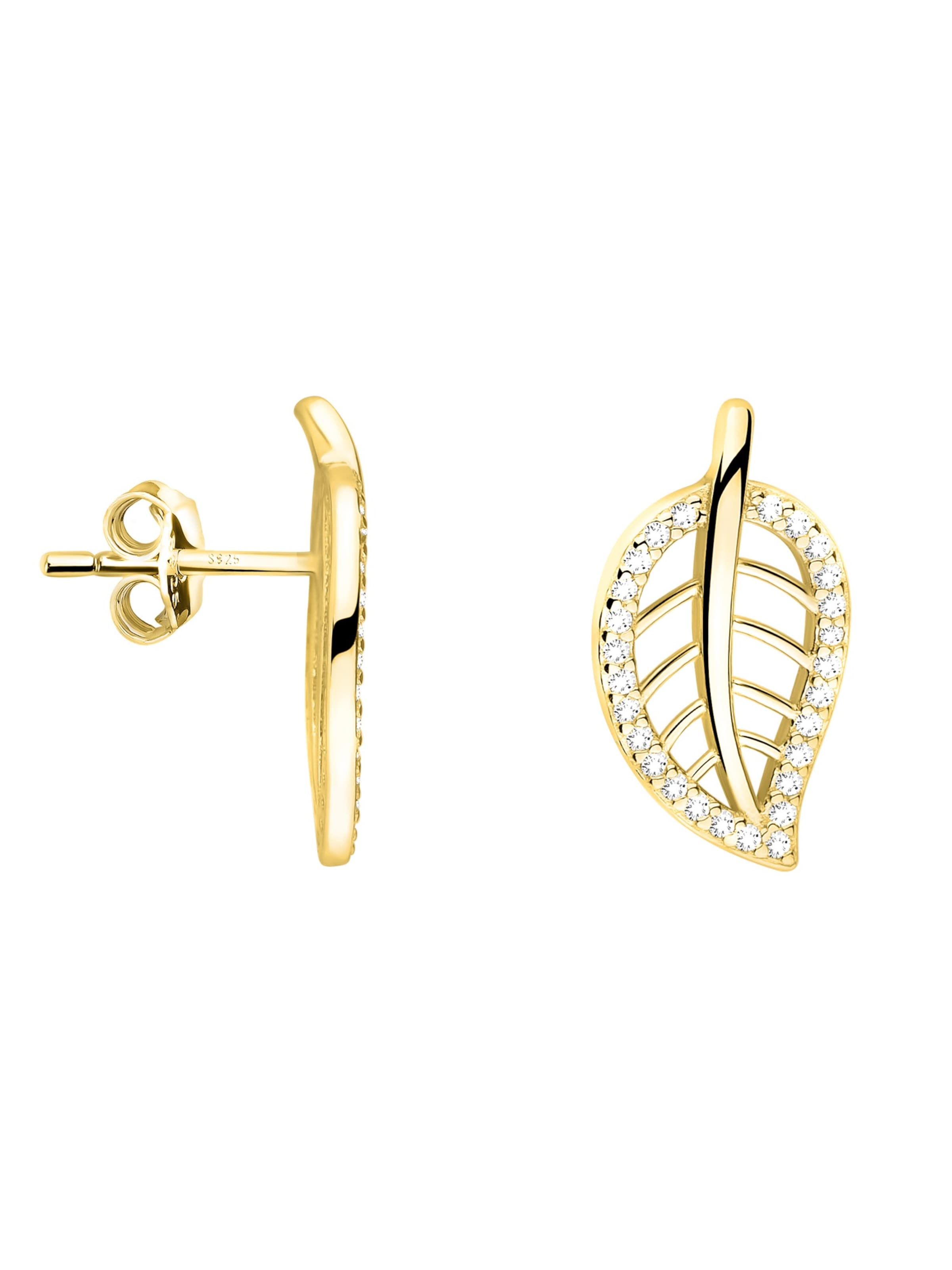 Sofia Milani Earrings 'Leaf' in Gold: front