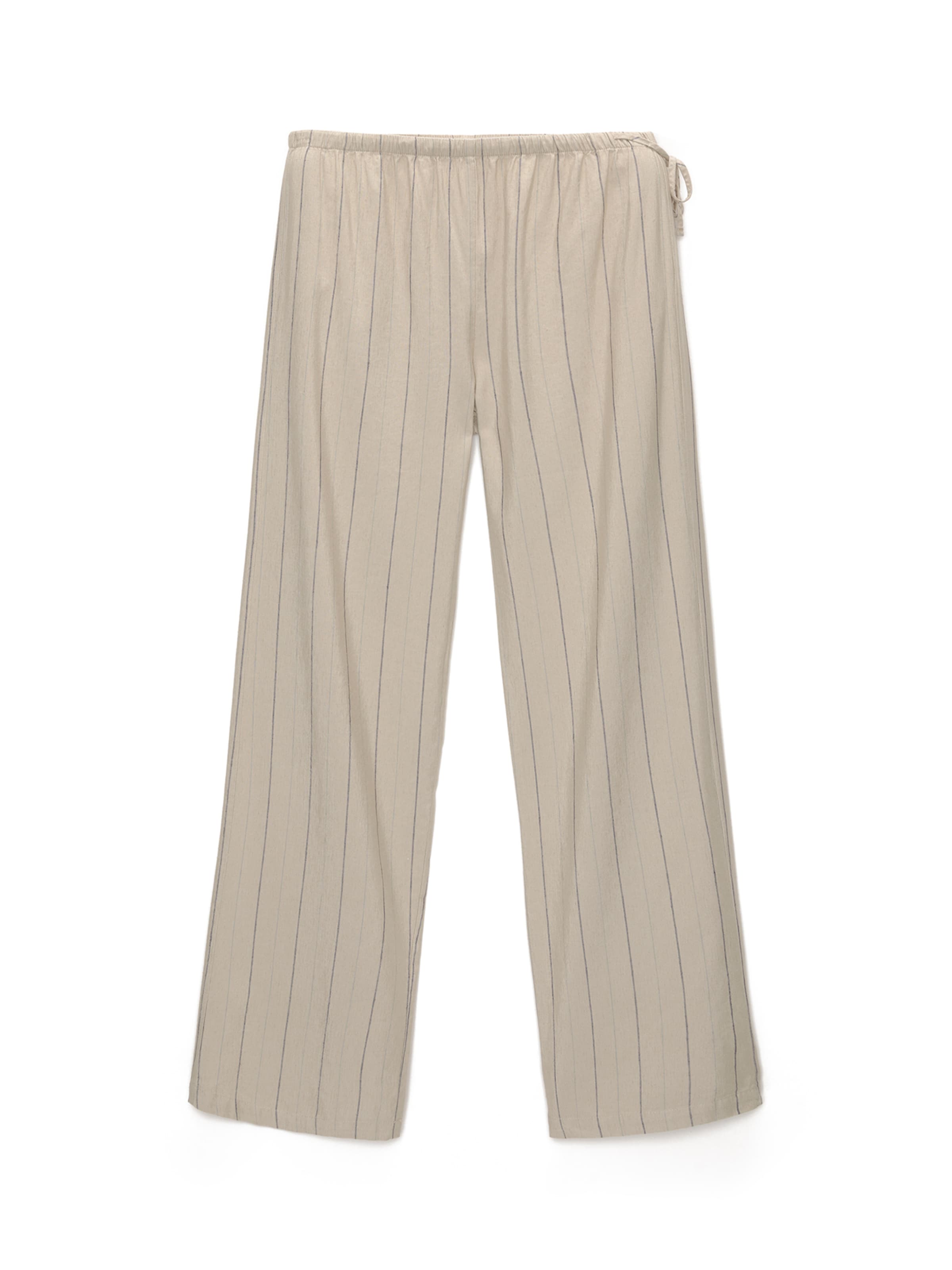 Pull&Bear Wide Leg Housut värissä beige: etupuoli