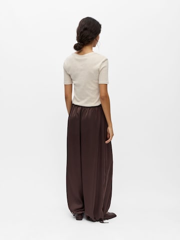 Wide leg Pantaloni 'OBJChilli' di OBJECT in marrone