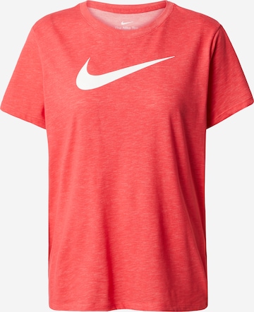 NIKE - Camisa funcionais 'Swoosh' em vermelho: frente