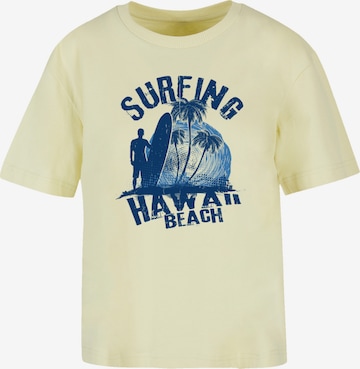 T-shirt 'Hawaii Surf Beach Summer' F4NT4STIC en jaune : devant
