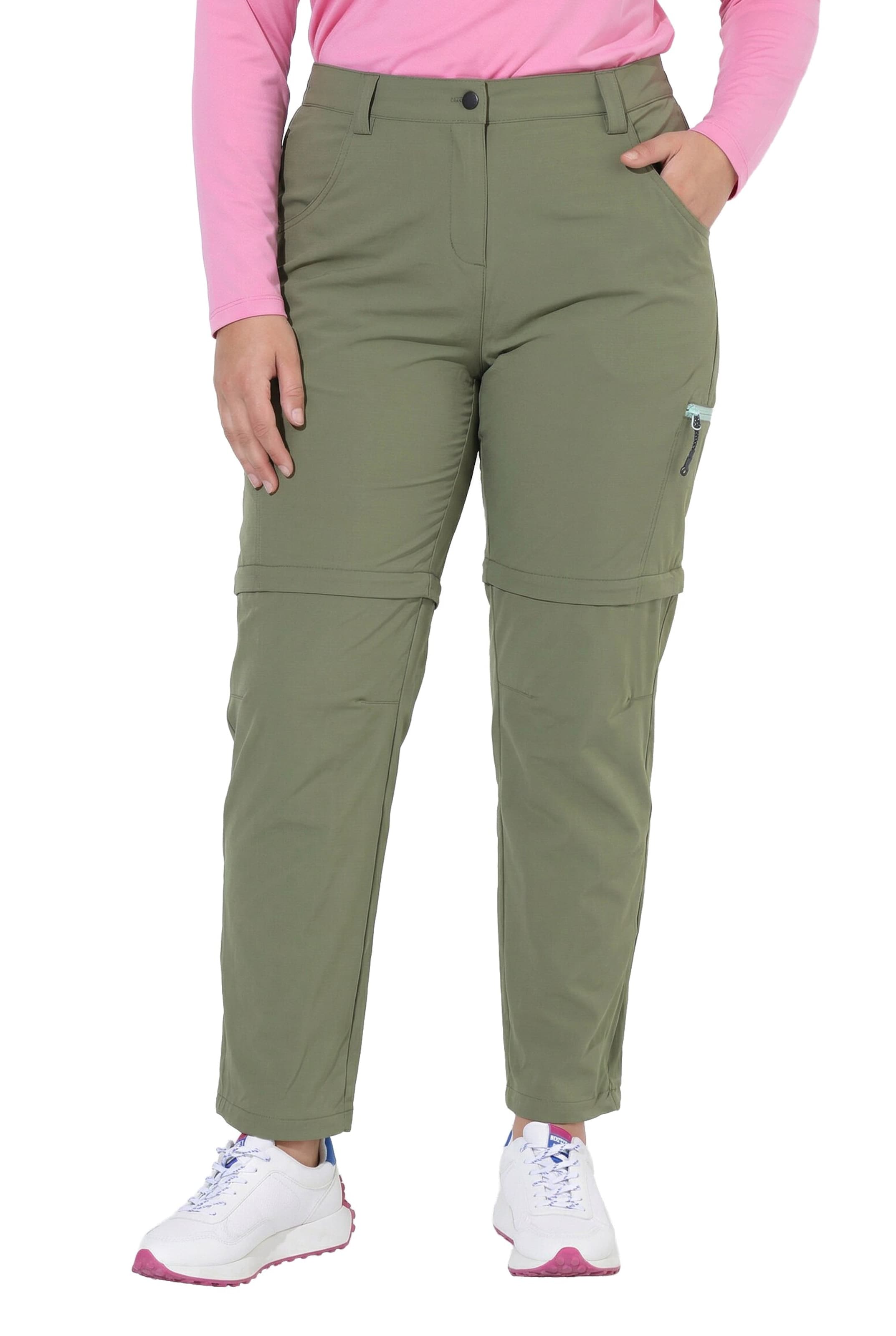Ulla Popken Regular Pants in Green: front