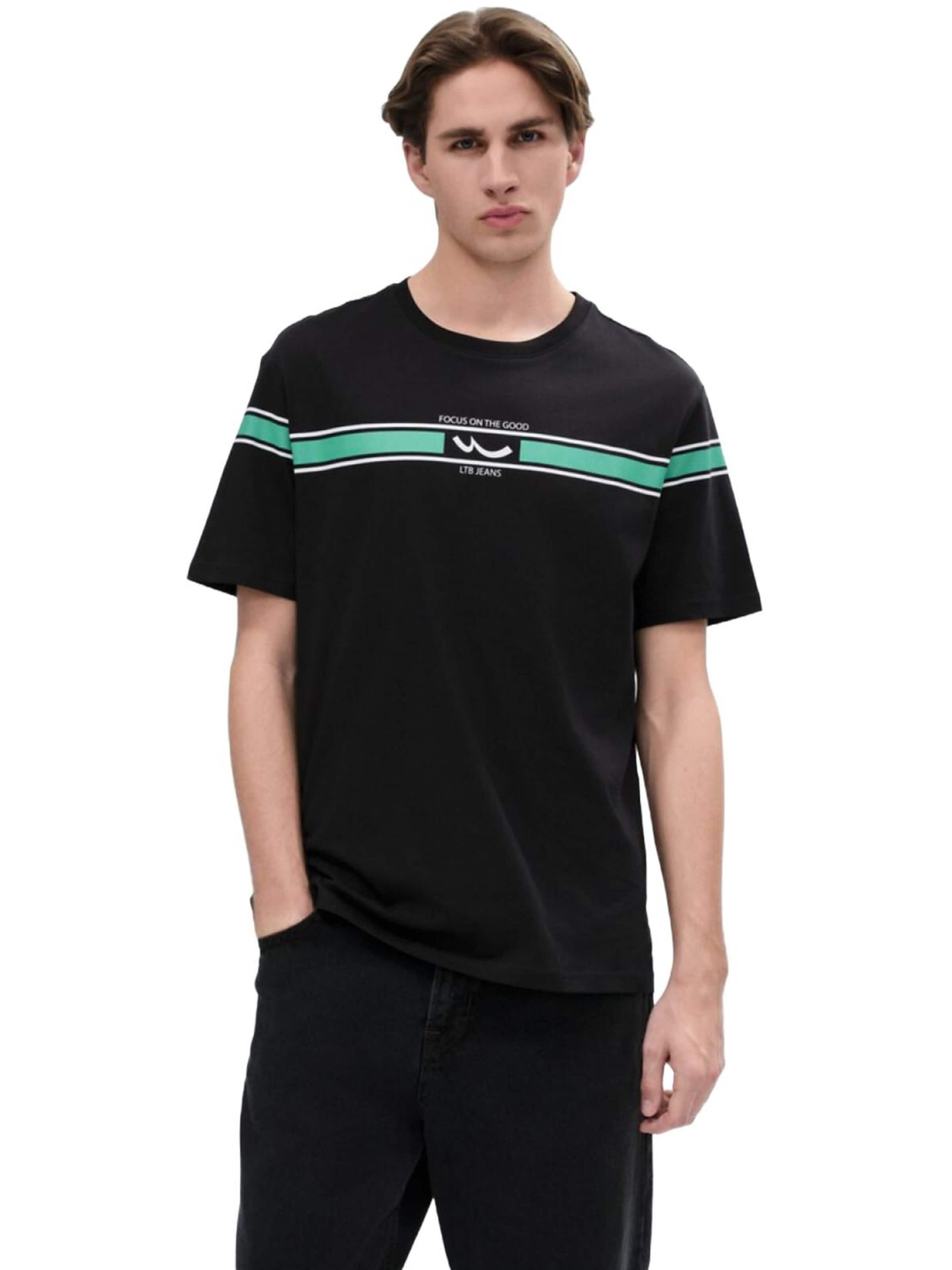 Maglietta 'Striped Logo T-Shirt' di LTB Jeans in nero: frontale