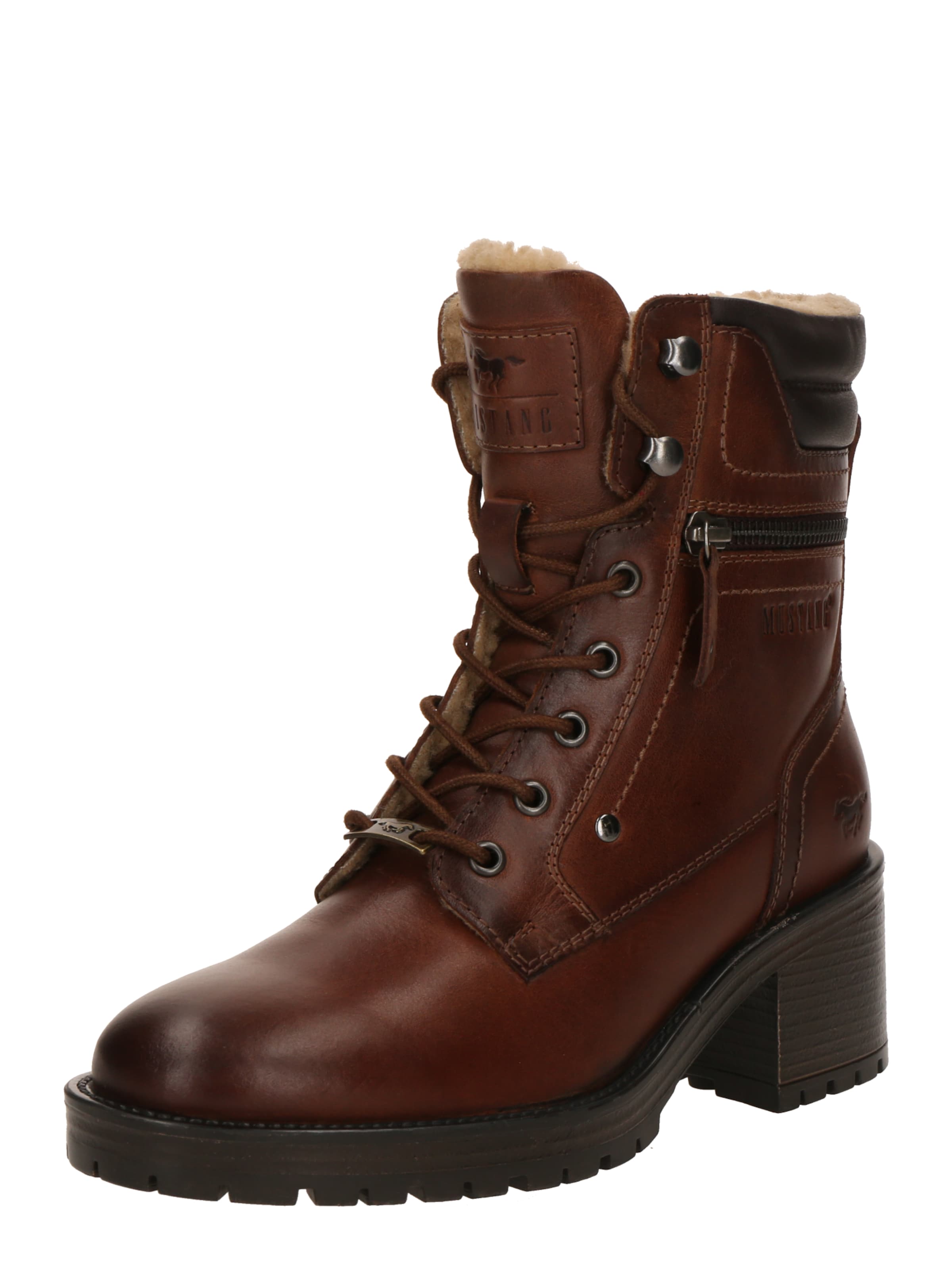 MUSTANG Stövlett med snörning i brun: framsida