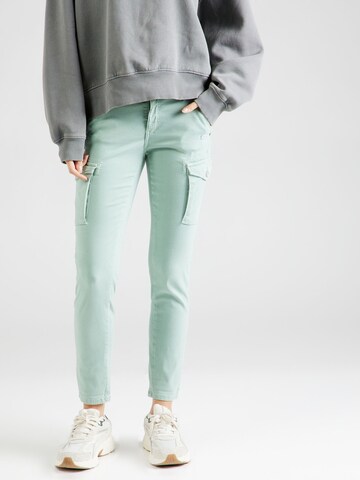 Coupe slim Jeans cargo 'Amelie' Gang en vert : devant