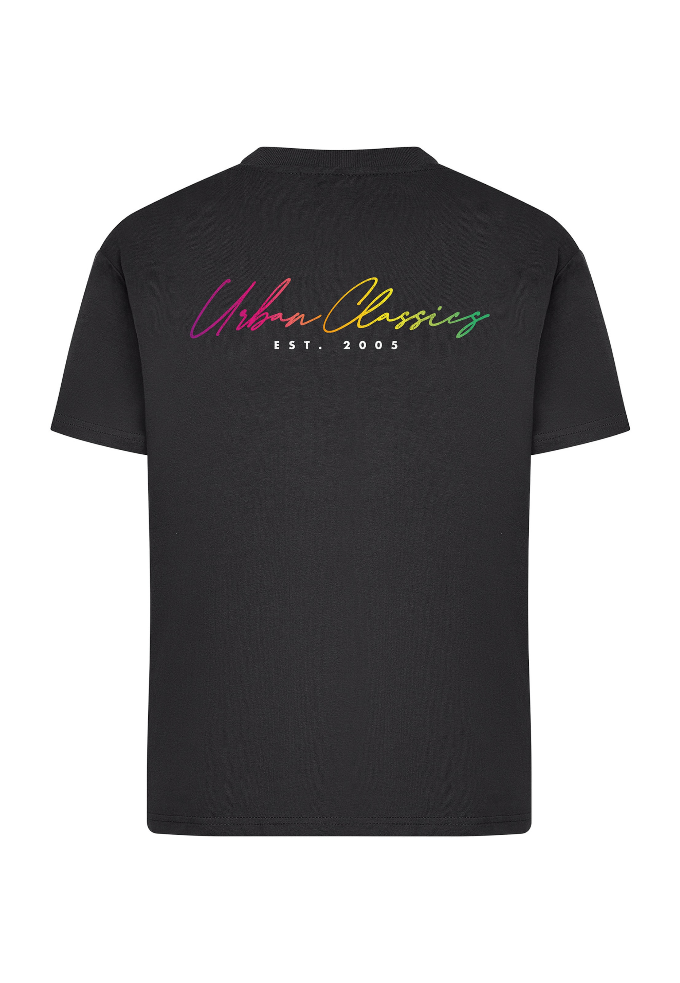 Urban Classics Koszulka 'Rainbow Heart' w kolorze czarny