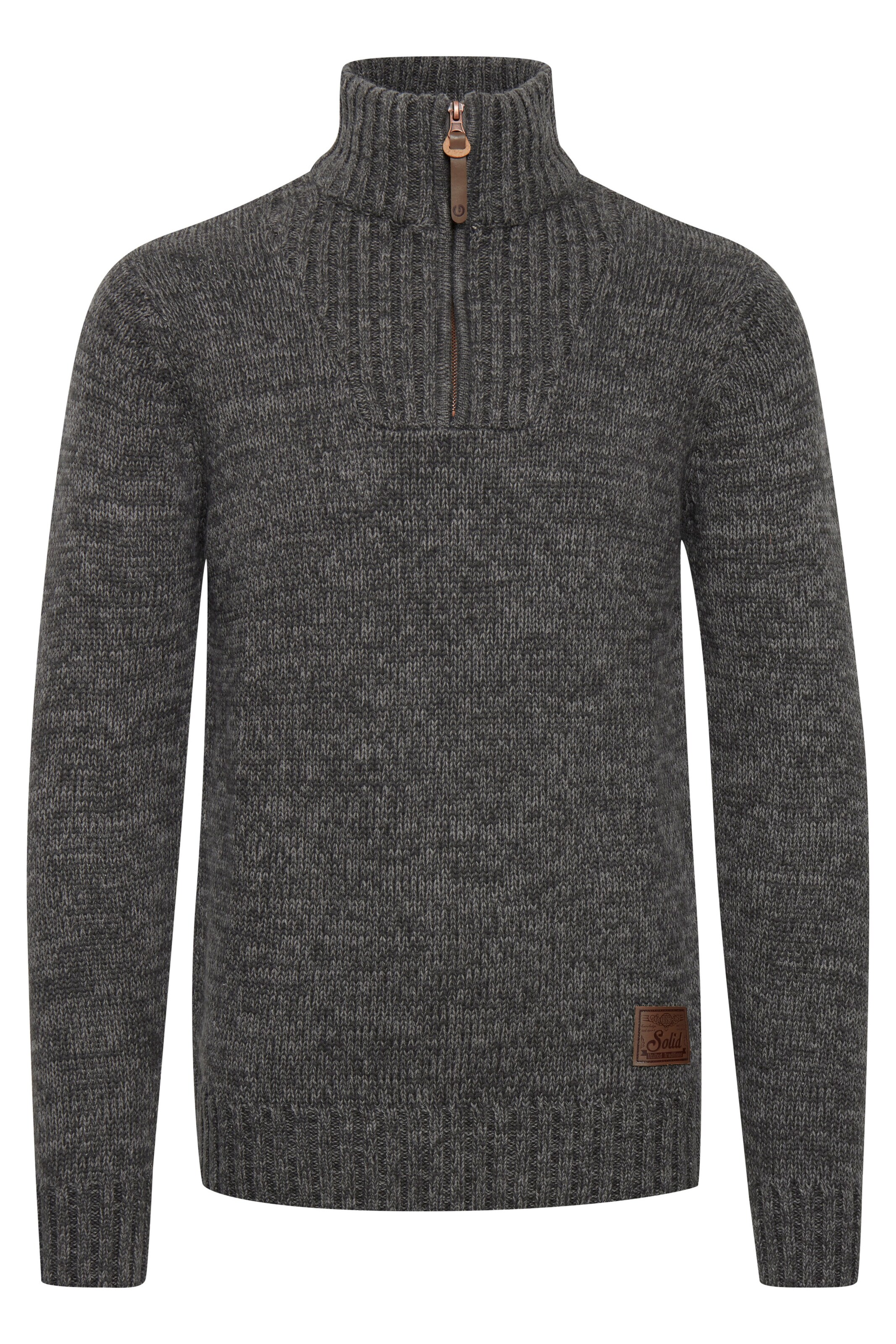 !Solid Pullover 'Philostrate' in Grau: Vorderseite
