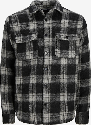 JACK & JONES Button Up Shirt in Black: front